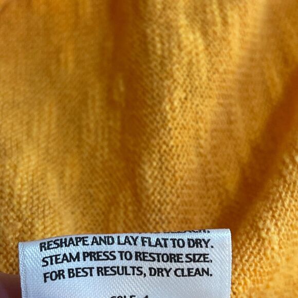 Eileen Fisher Linen Blend Cardigan Sweater Womens Large Open Short Sleeve Orange - Picture 5 of 7
